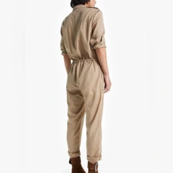 Xirena Wylder Twill Jumpsuit in Tan sz L - Picture 2 of 6